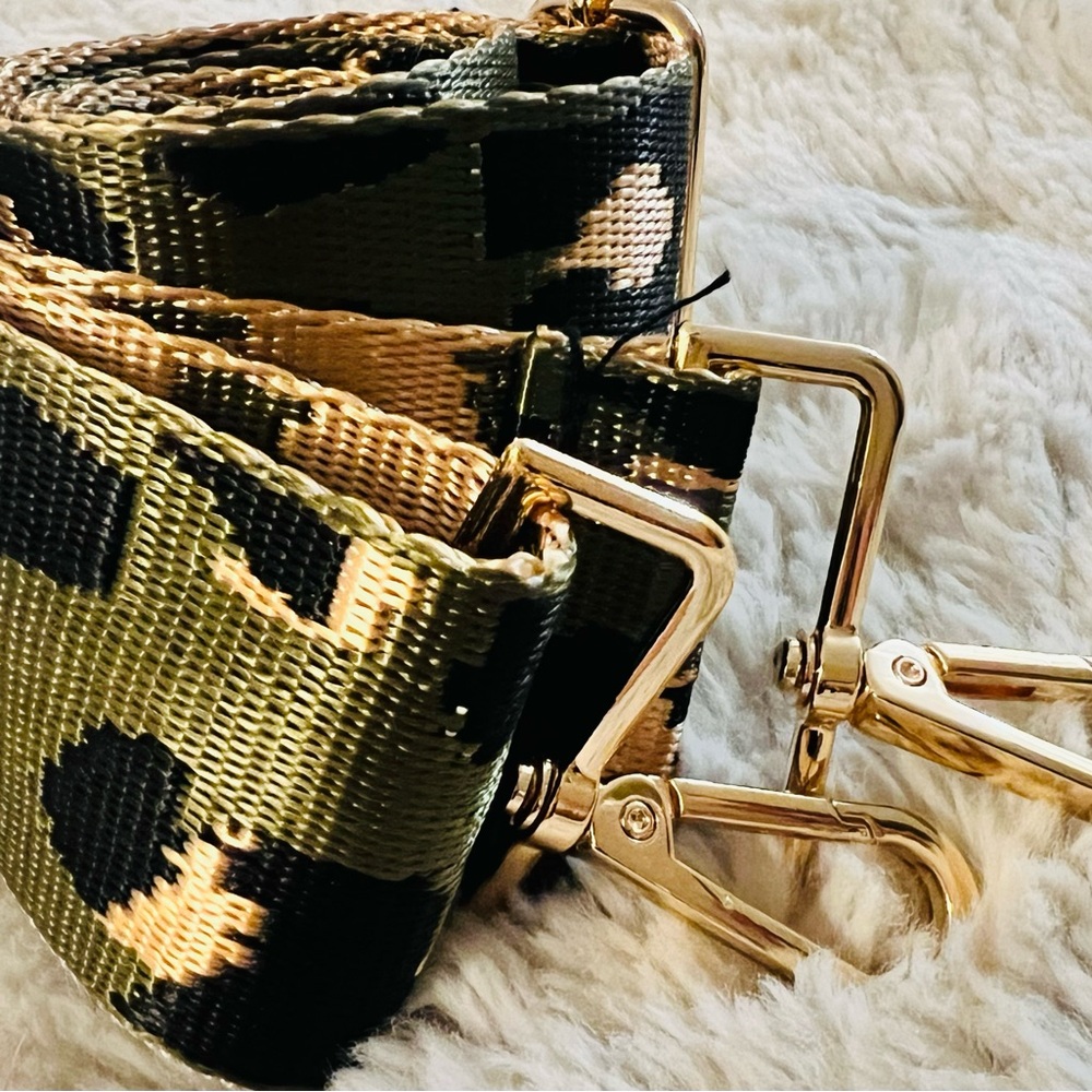 Green Leopard Stunning 2” Wide Crossbody Strap with Gold Hardware  *NEW*